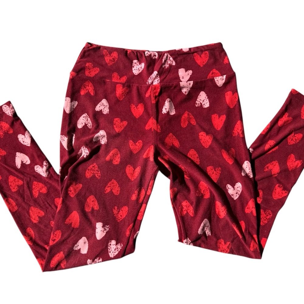 LuLaRoe OS Heart Patterned Womens Leggings - Picture 1 of 2